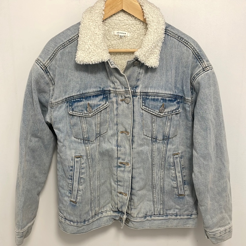 Pacsun denim fleece lined jacket